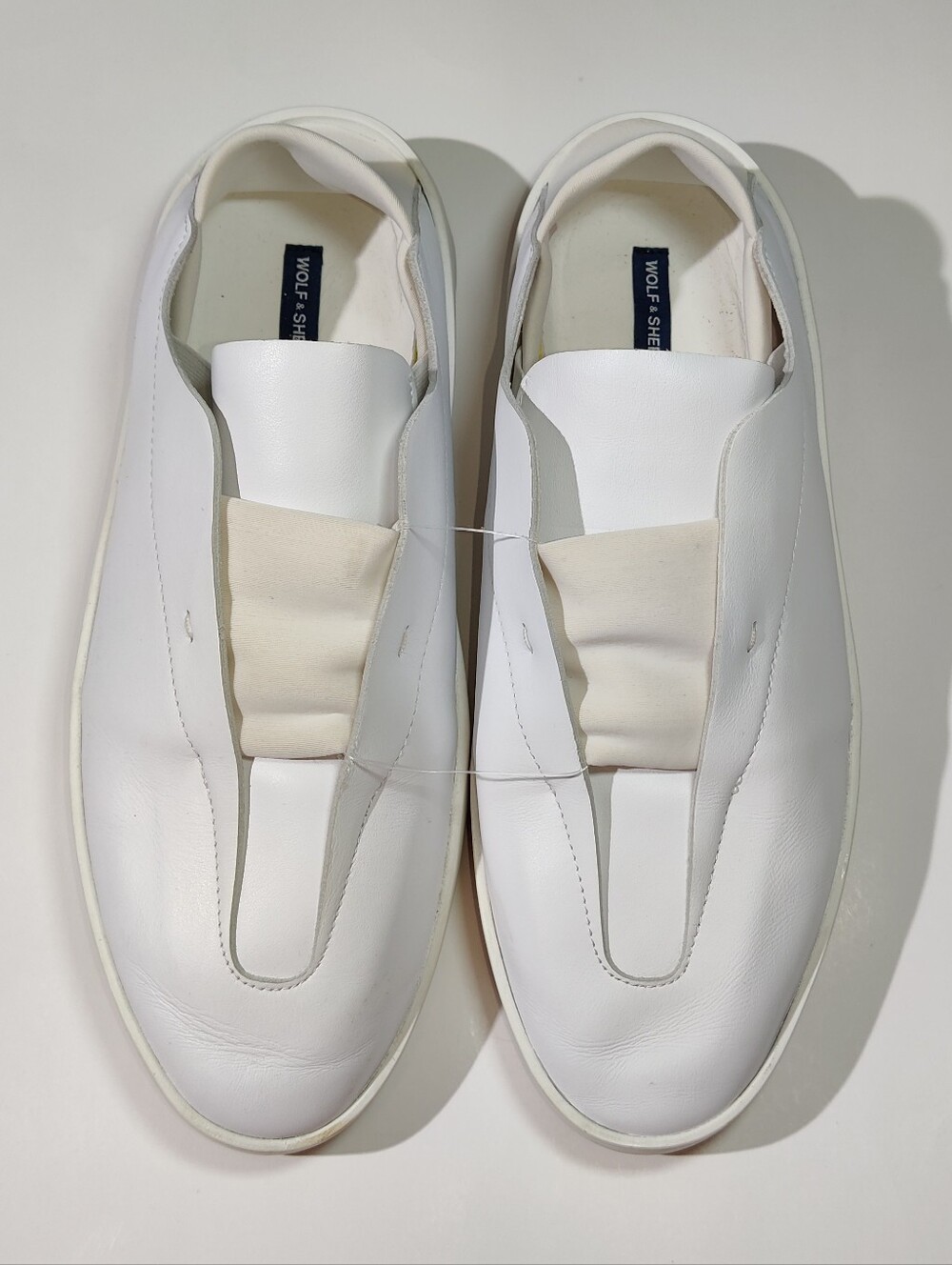 Wolf & Shepherd Cruise Ace Mens 10M Womens 12M White Leather Slip On Shoes EU 43